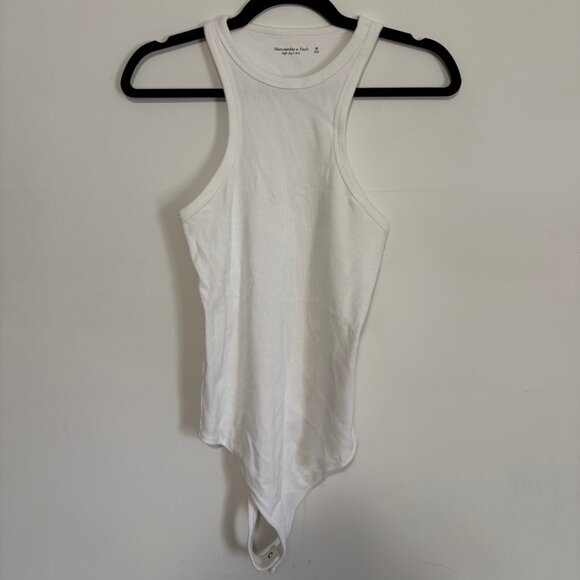 Abercrombie & Fitch Soft Ribbed White Bodysuit - Size Medium - Picture 1 of 10